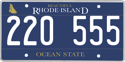 RI license plate 220555