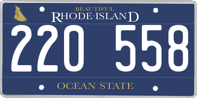 RI license plate 220558