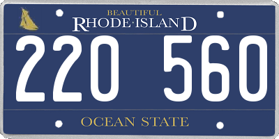 RI license plate 220560