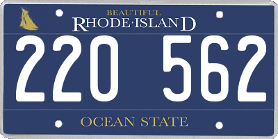 RI license plate 220562