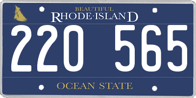 RI license plate 220565