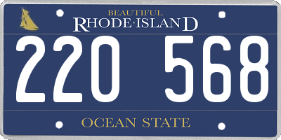 RI license plate 220568