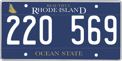 RI license plate 220569