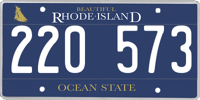 RI license plate 220573