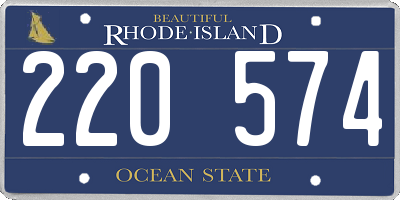 RI license plate 220574