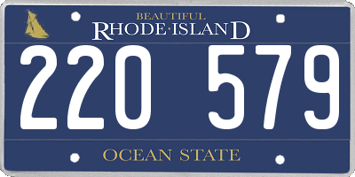 RI license plate 220579