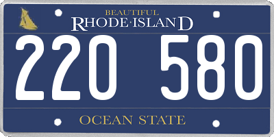 RI license plate 220580