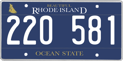 RI license plate 220581