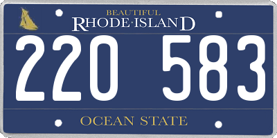 RI license plate 220583