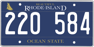 RI license plate 220584