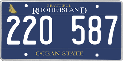 RI license plate 220587