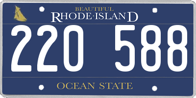 RI license plate 220588