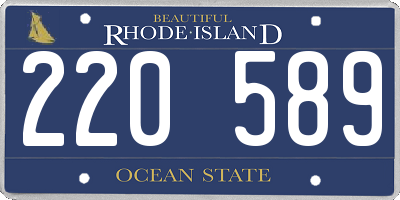 RI license plate 220589