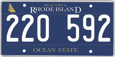 RI license plate 220592