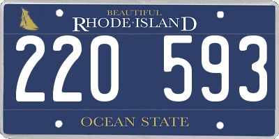 RI license plate 220593