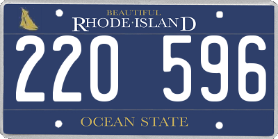 RI license plate 220596