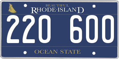 RI license plate 220600