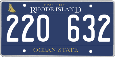 RI license plate 220632