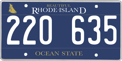 RI license plate 220635