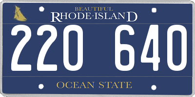 RI license plate 220640