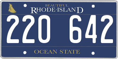 RI license plate 220642