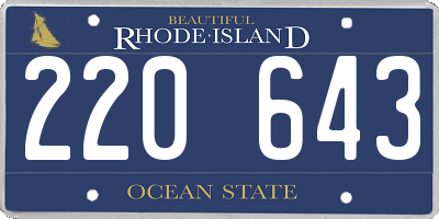 RI license plate 220643