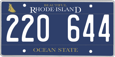 RI license plate 220644