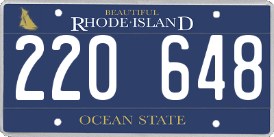 RI license plate 220648