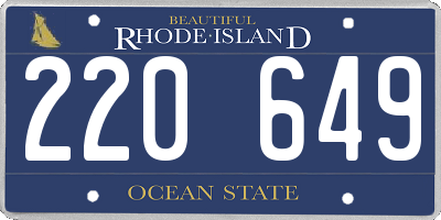 RI license plate 220649