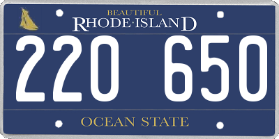 RI license plate 220650