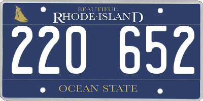 RI license plate 220652