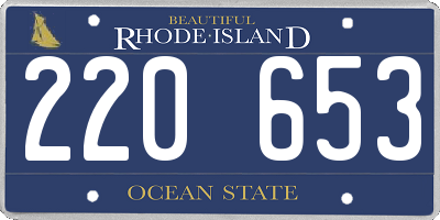 RI license plate 220653