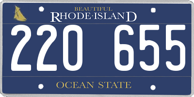 RI license plate 220655