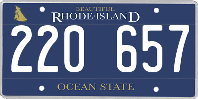 RI license plate 220657