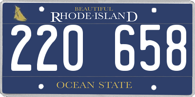 RI license plate 220658