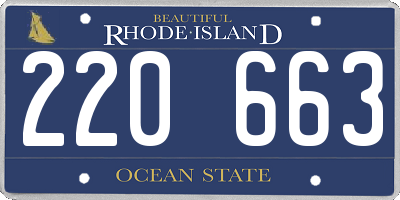 RI license plate 220663