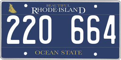 RI license plate 220664