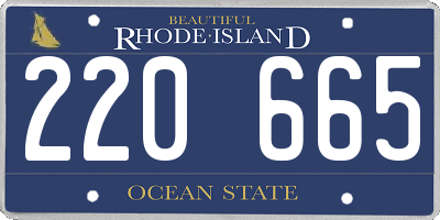 RI license plate 220665