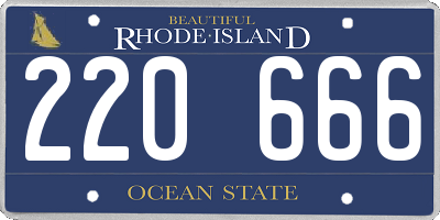 RI license plate 220666