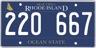 RI license plate 220667