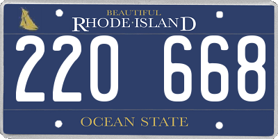 RI license plate 220668