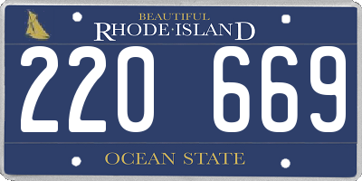 RI license plate 220669