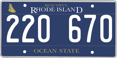 RI license plate 220670