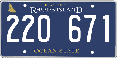 RI license plate 220671