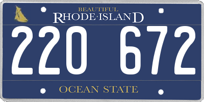RI license plate 220672