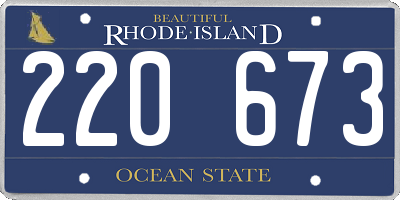 RI license plate 220673
