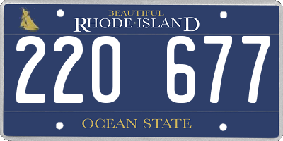 RI license plate 220677