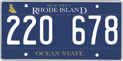 RI license plate 220678