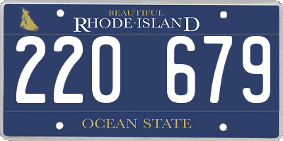 RI license plate 220679