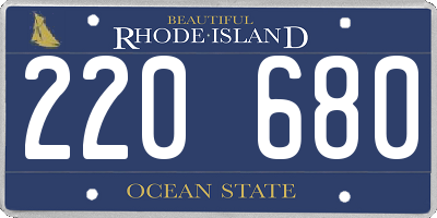 RI license plate 220680